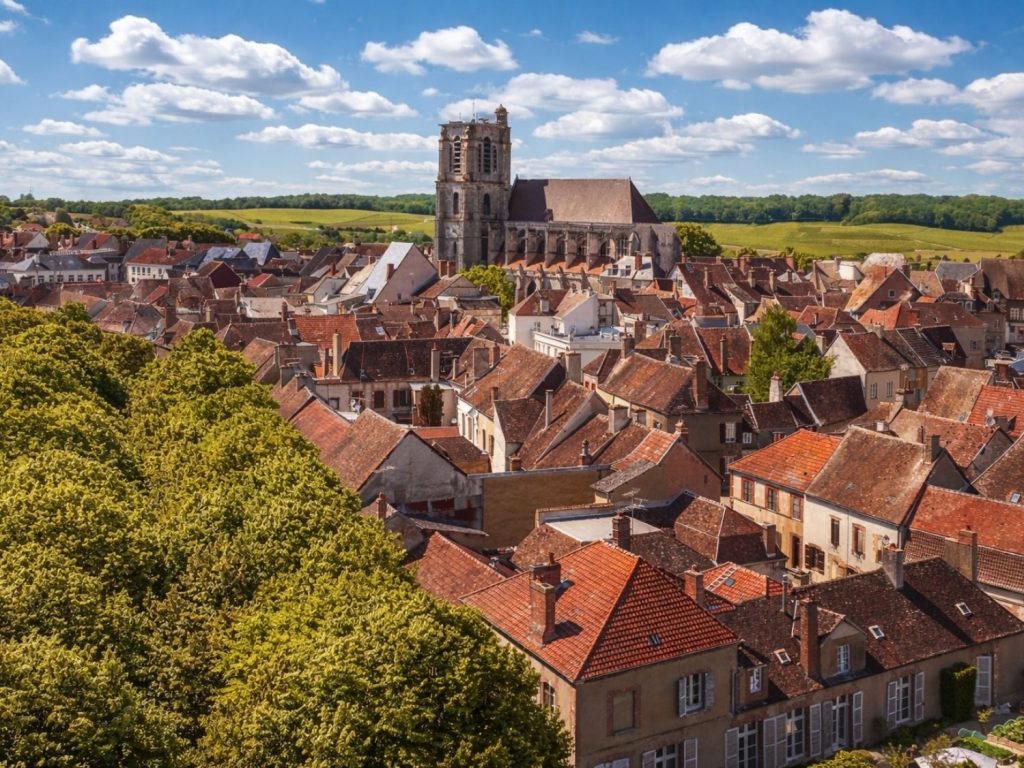 Sézanne vue aérienne centre ville église Saint-Denis Champagne