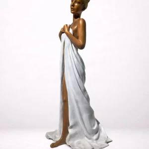sculpture bronze femme drapee debout