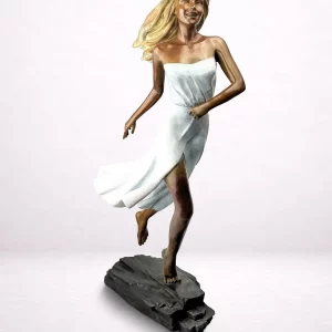 sculpture bronze femme mouvement robe